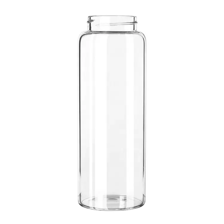 550ml 1l 1 Liter Borosilicate Water Glass Water Beverage Bottle With Stainless Steel Lids