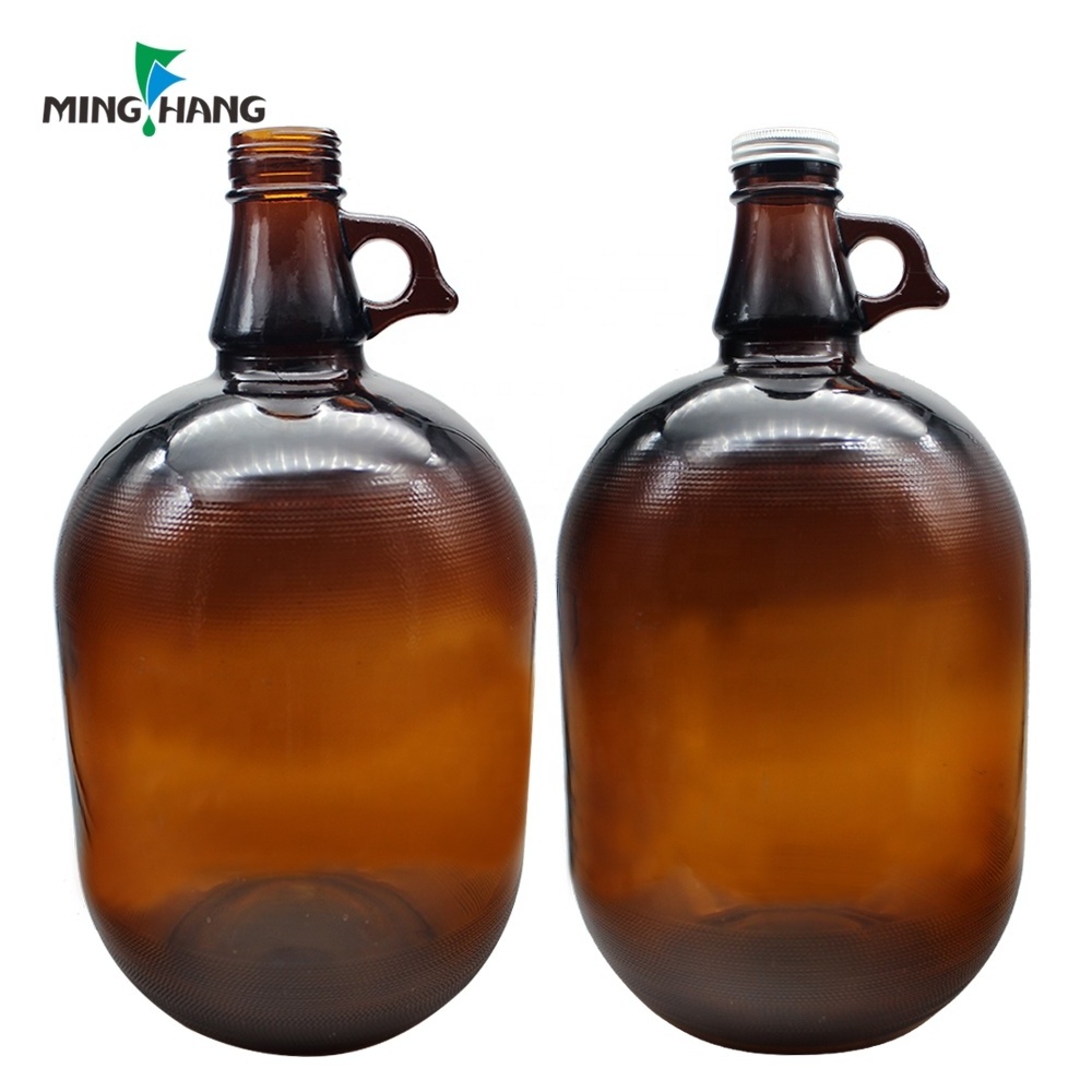 Home Brewing Brown growler kombucha 128oz 4L beer 1 Gallon glass jug with handle carboys