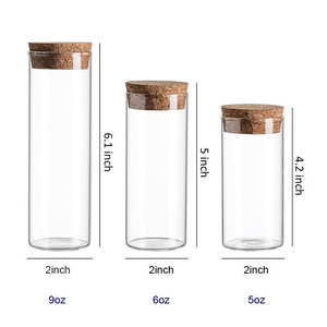 Wishing Glass Bottles Flat Round Bottom pipe en verre  Glass Test Tube With cork for cigar packing