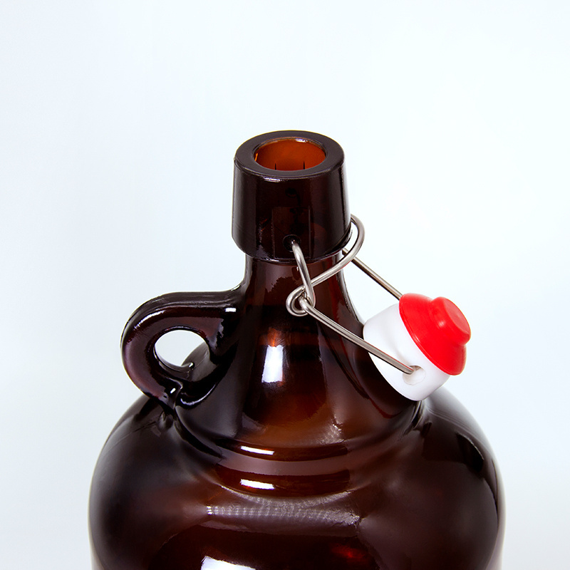 Airtight 1L 2L Amber Beer Growler Glass Kombucha Swing Top Bottle for Home Brewing