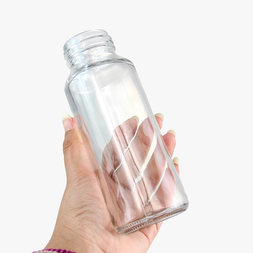 250ml 300ml 350ml 400ml 500ml 750ml 800ml clear round drinking glass mineral water bottle with screw plastic cover