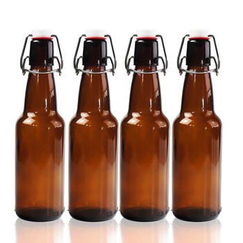 Recycled Empty Amber 330m 750ml 500ml 1 liter beer beverage glass swing top bottles Wholesale