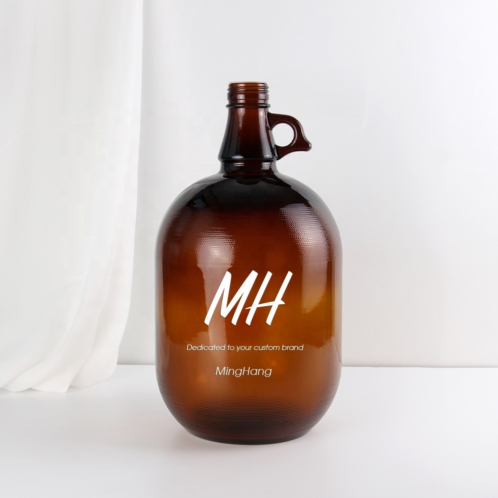 Home Brewing Brown growler kombucha 128oz 4L beer 1 Gallon glass jug with handle carboys