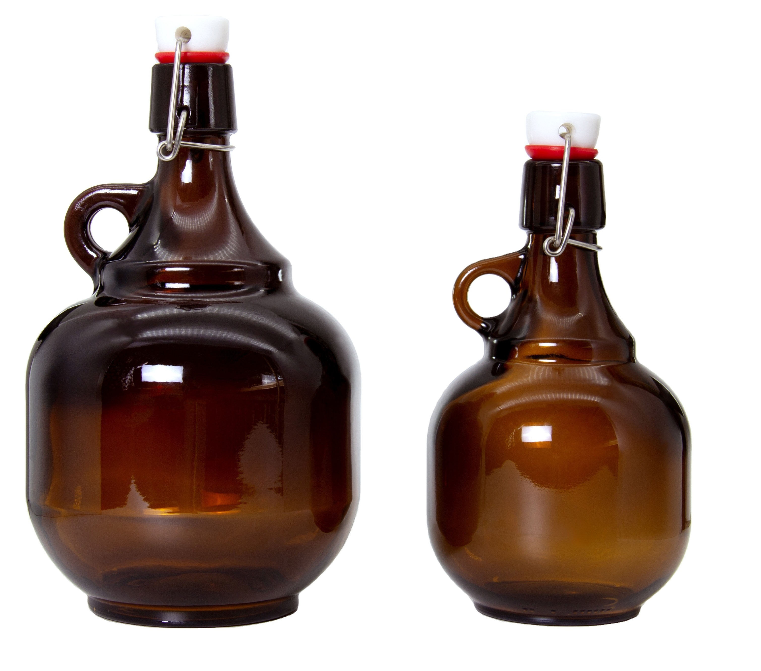 Airtight 1L 2L Amber Beer Growler Glass Kombucha Swing Top Bottle for Home Brewing