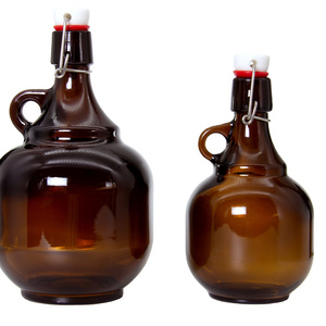 Airtight 1L 2L Amber Beer Growler Glass Kombucha Swing Top Bottle for Home Brewing