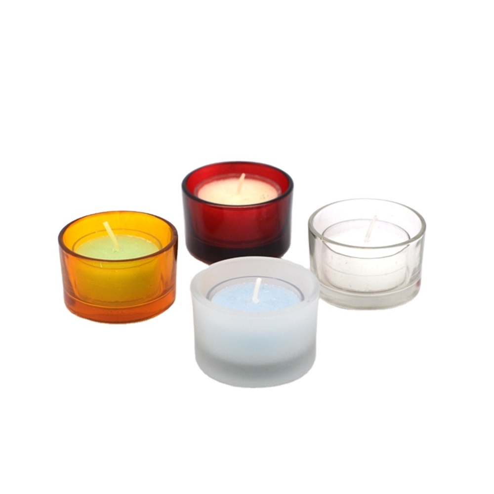 Hot selling 8oz 30 cl glass reusable spiritual stone sublimation solid white candle jar