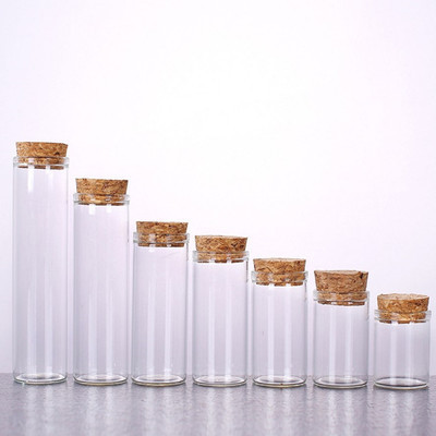 Wishing Glass Bottles Flat Round Bottom pipe en verre  Glass Test Tube With cork for cigar packing