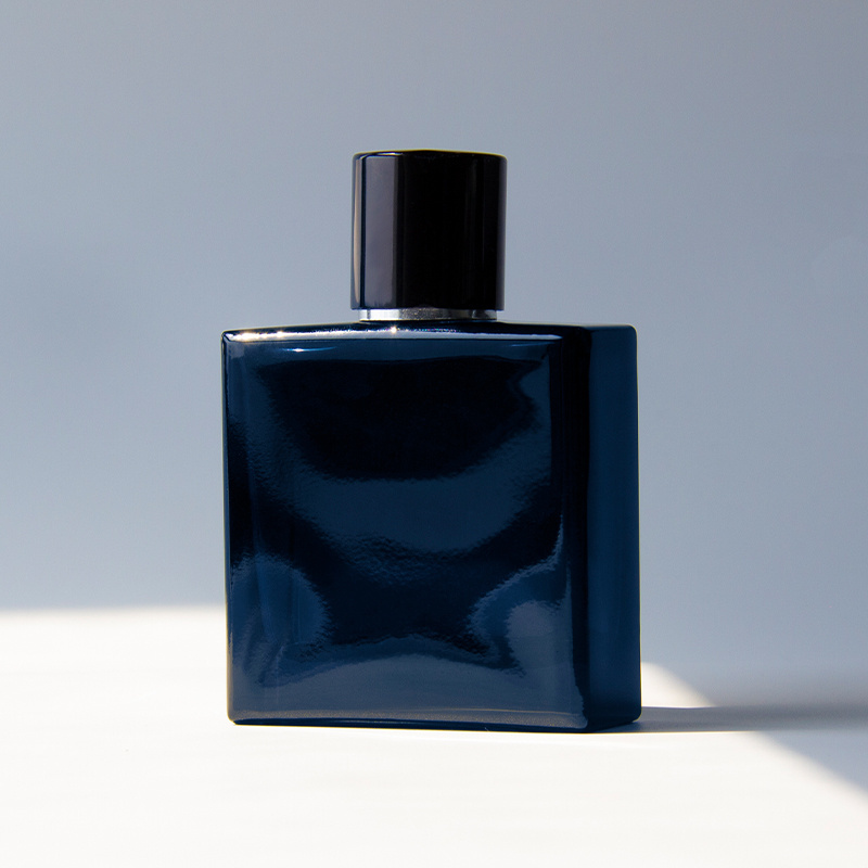 50ml High quality black dark blue glass spray mini empty crystal perfume bottle for man