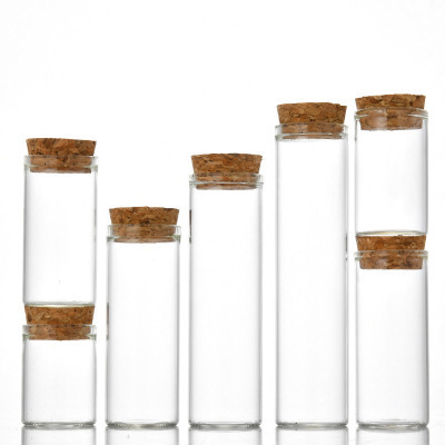 Wishing Glass Bottles Flat Round Bottom pipe en verre  Glass Test Tube With cork for cigar packing