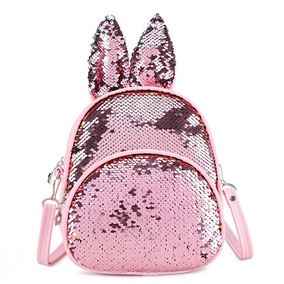 New arrival fancy cute rabbit backpack for kids sequins child backpack kids school bags for girls