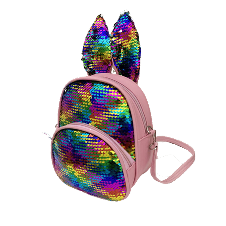 New arrival fancy cute rabbit backpack for kids sequins child backpack kids school bags for girls