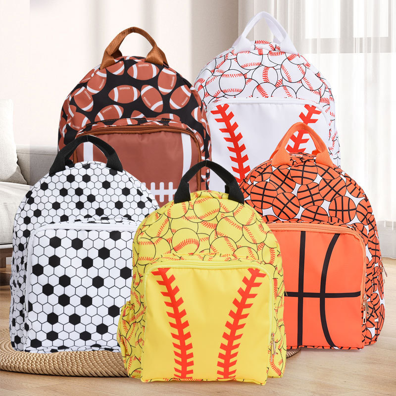 Custom outdoor backpack 2024 new school bags ball print adult and child size laptop backpacks casual sports travel backpack Bags