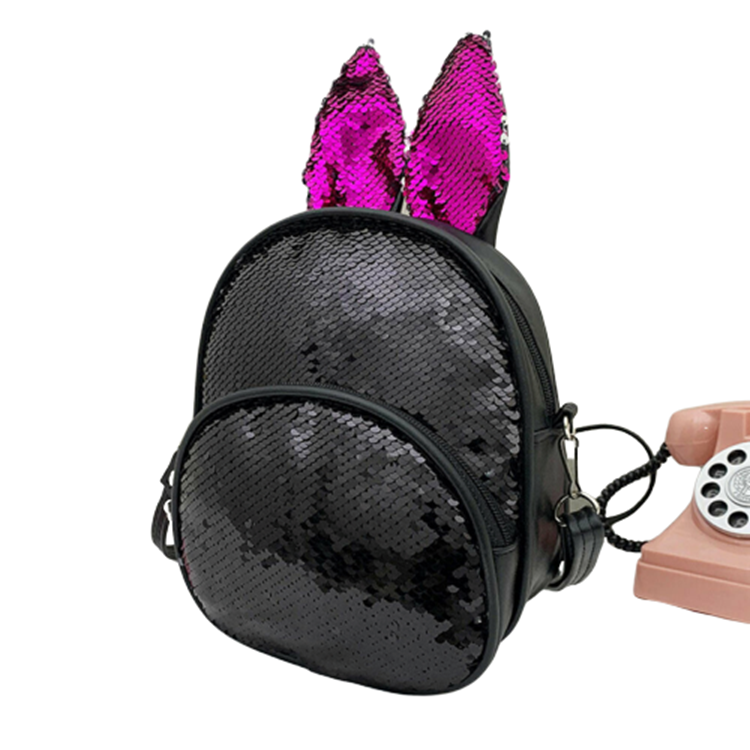 New arrival fancy cute rabbit backpack for kids sequins child backpack kids school bags for girls