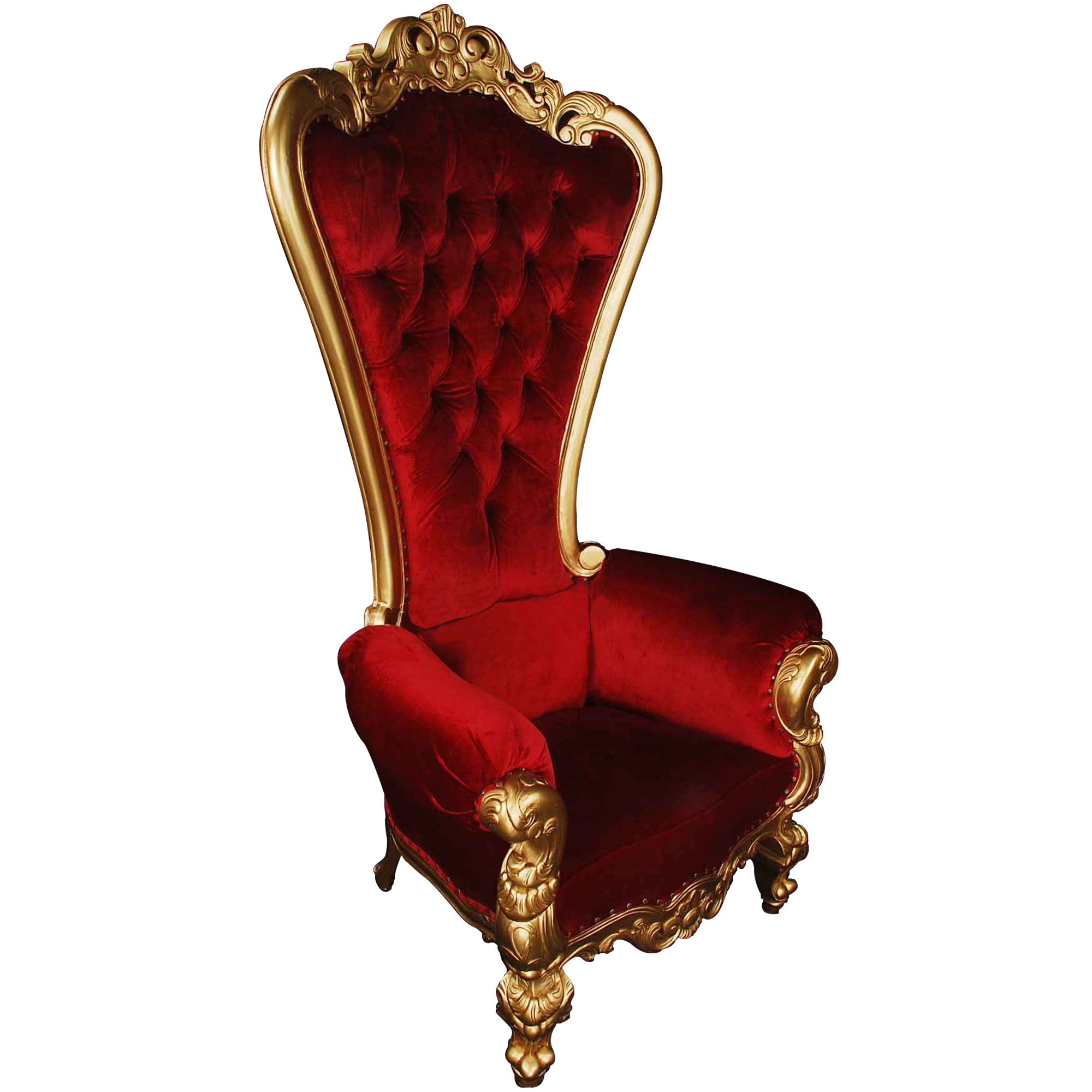 Silver white throne chair with whit pu leather