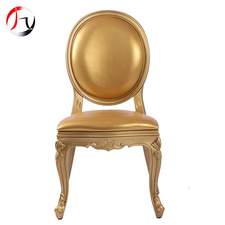 Custom stackable hotel banquet round back chairs gold louis ghost resin chair for events