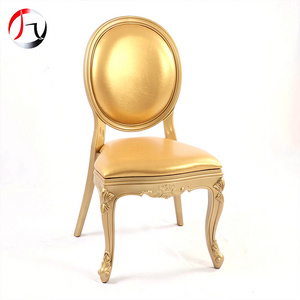 Custom stackable hotel banquet round back chairs gold louis ghost resin chair for events