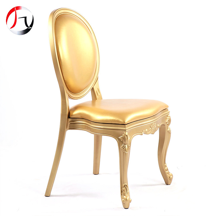 Custom stackable hotel banquet round back chairs gold louis ghost resin chair for events