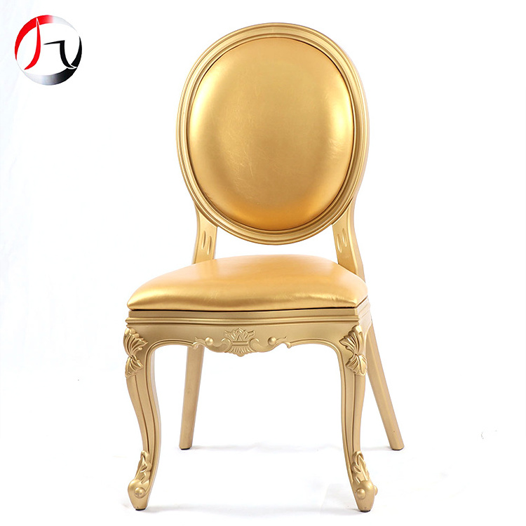 Custom stackable hotel banquet round back chairs gold louis ghost resin chair for events