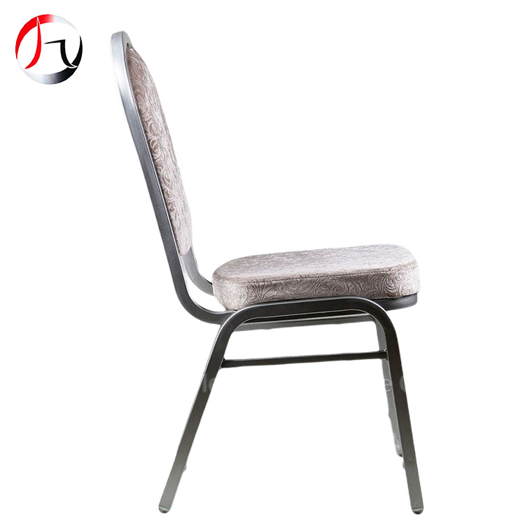 Wholesale hotel party stackable aluminium fabric upholstered padded throne banquet chair for banquet hall