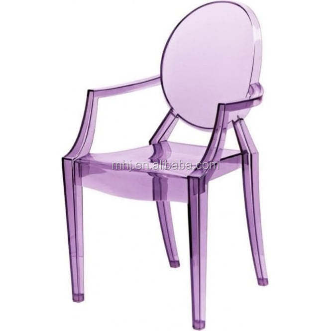 pinkish purple stackable plastic arm chairs acrylic crystal ghost chair