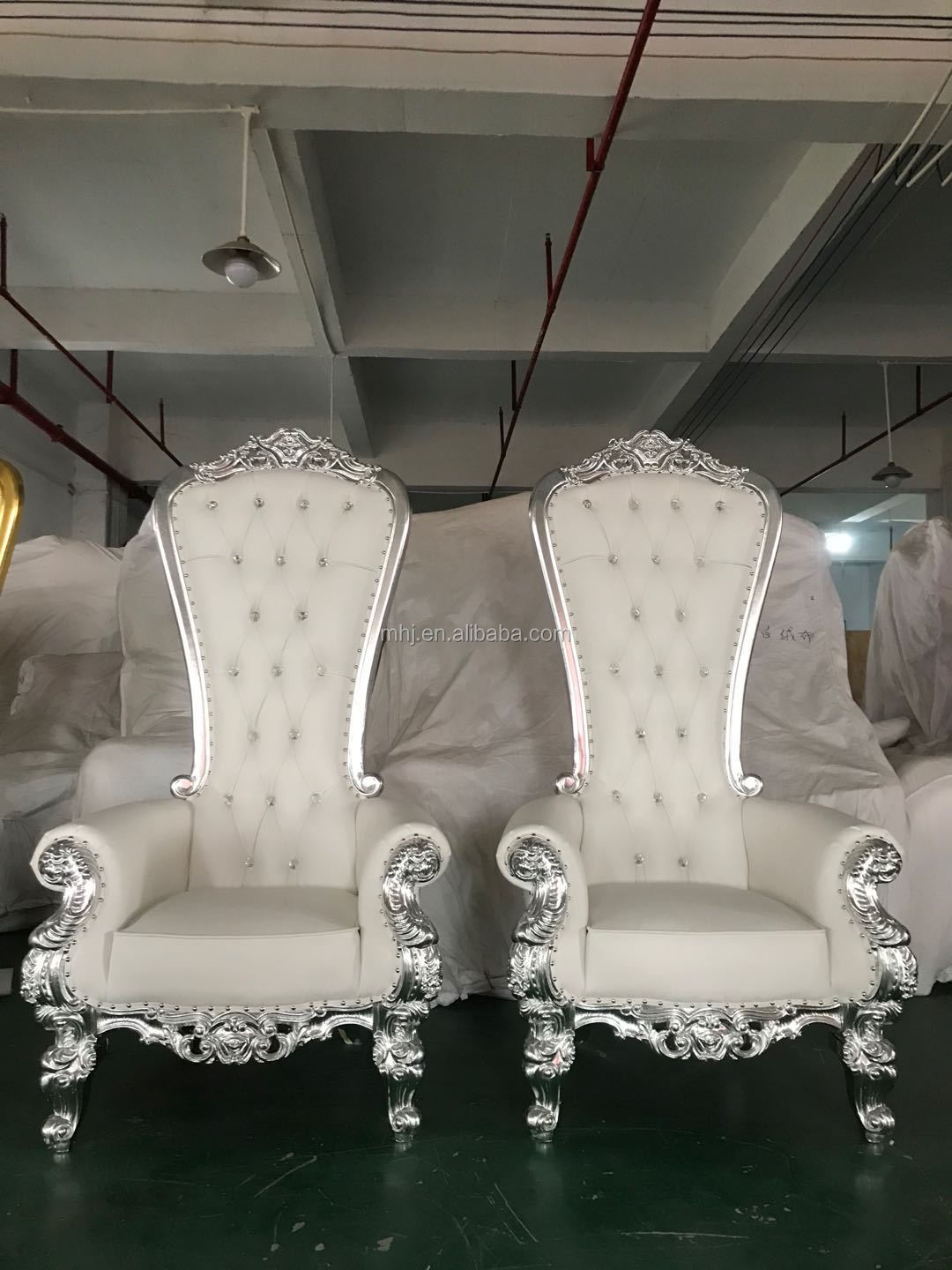 China Factory Direct Luxury Royal Baroque Chair Wedding King Throne Chairs For Sale