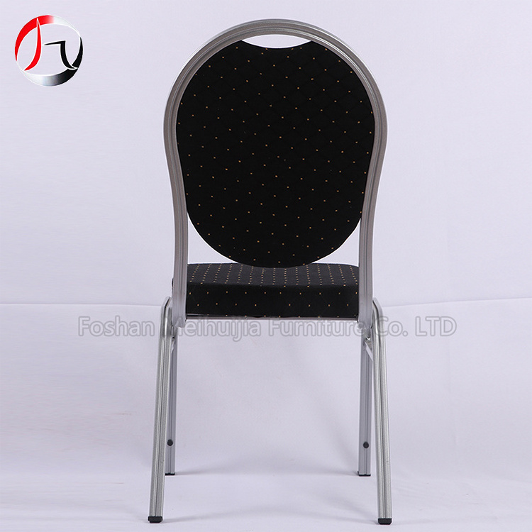 Hot sale commercial furniture general used black aluminum stacking hotel hospitality banquet chairs