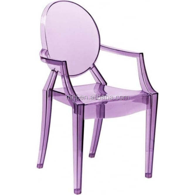 wholesale fancy Bella wedding chairs black acrylic armrest ghost chair