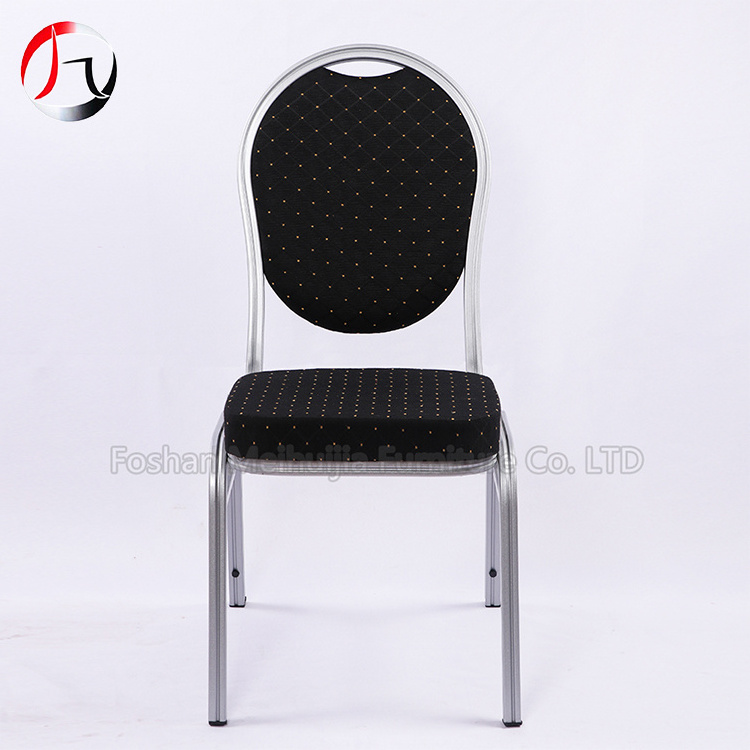 Hot sale commercial furniture general used black aluminum stacking hotel hospitality banquet chairs