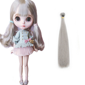 Synthetic Hair piece/Straight Hair Machine Weft/BJD Barbie Ombre Hair Weft for Dolls