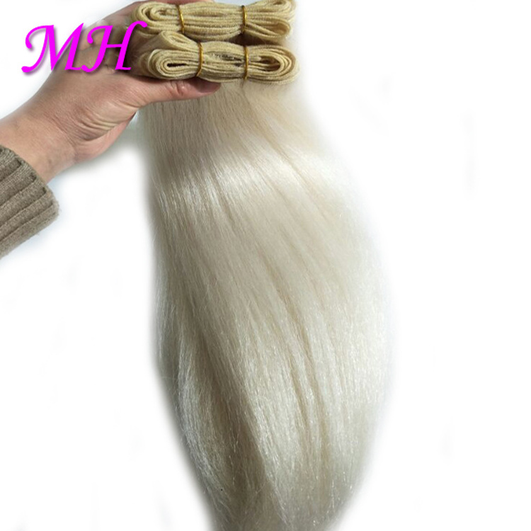 Black White Color Straight Yak Hair Wefts Yak Tail Hair Weaves Cow Hair