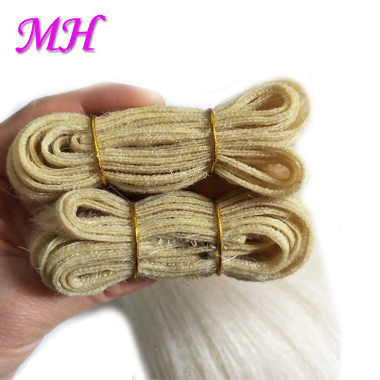 Black White Color Straight Yak Hair Wefts Yak Tail Hair Weaves Cow Hair