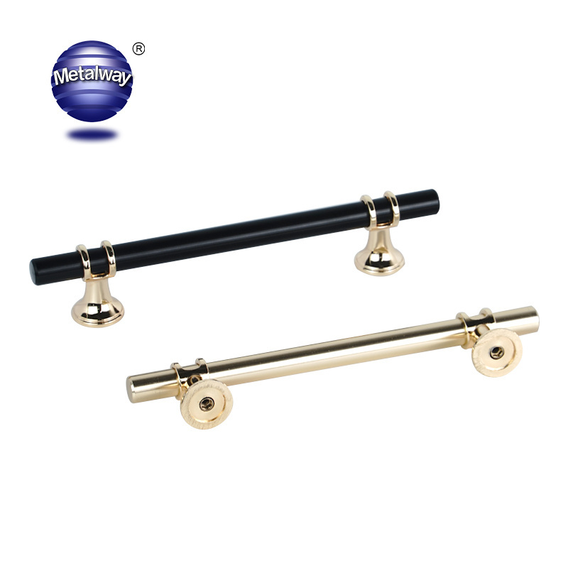 2023 Gold Metal Fashion Furniture Handle Hardware Modern Black Cabinet Door T Handles Kitchen Handles Knobs Solid Drawer Pull