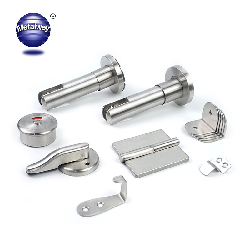 Manufacturer Durable 304 Stainless Steel Public WC Accessories Bathroom Cubicle Fittings Public Toilet Partition Hardware