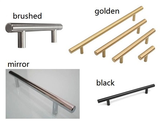 Anti-rustiness Stainless Steel Furniture Drawer T Bar Handle Solid Hollow Handle Bar Cabinet Door Handle