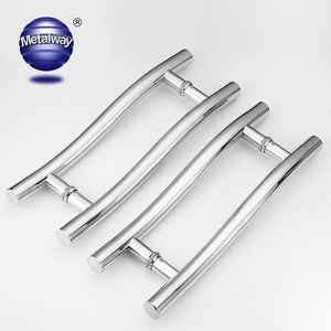 Heavy Duty Brushed Stainless Steel Interior S-Shaped Door Handle Commercial Push-Pull Ladder Pull Glass Shower Door Handles