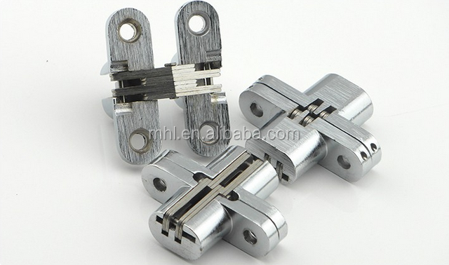 Heavy duty zinc alloy folding pivot door seal hinge 180 degree cross concealed hidden invisible hinge for gate or cabinet