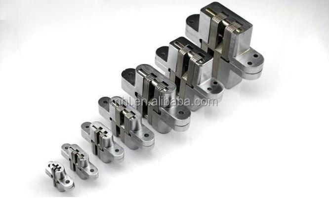 Heavy duty zinc alloy folding pivot door seal hinge 180 degree cross concealed hidden invisible hinge for gate or cabinet