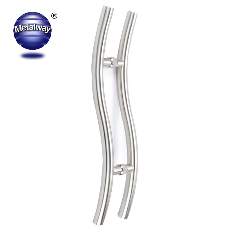 Heavy Duty Brushed Stainless Steel Interior S-Shaped Door Handle Commercial Push-Pull Ladder Pull Glass Shower Door Handles