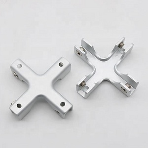 Aluminum Glass Adjustable Panel Brackets Glass Corner Connector 4 Way Cross Shape Glass Clip Acrylic Panel Connector Clamp