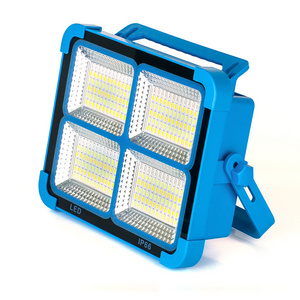 Led Solar Work Light 50W/100W/200W Rechargeable Emergency Worklight with 4 Light Modes Flood Light for Power Failure