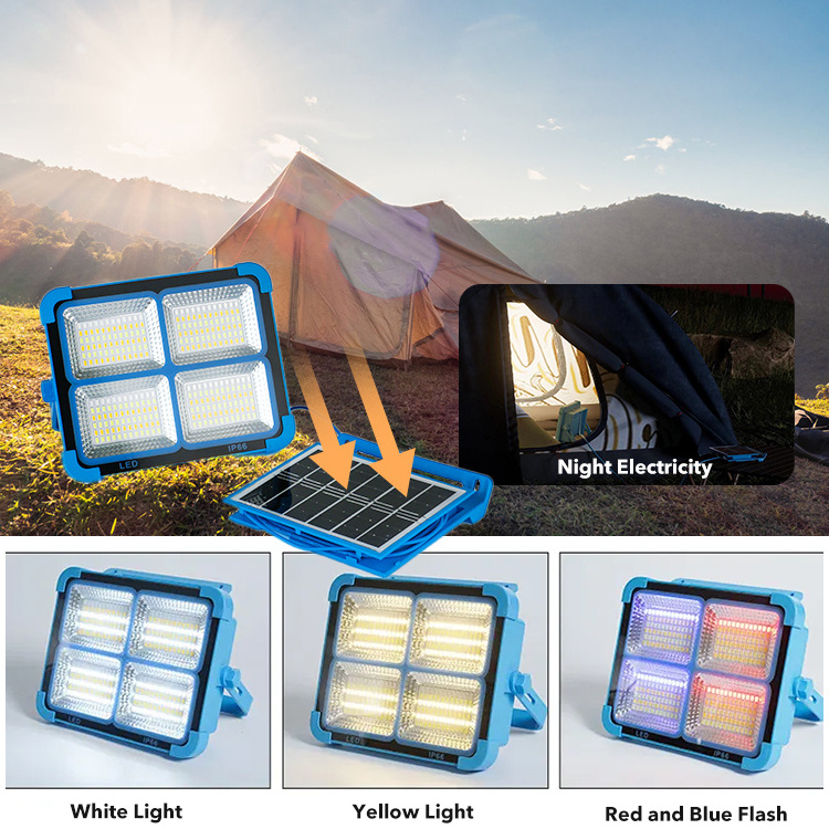 Portable Emergency Lighting 6000mAH Battery Power Bank LED Floodlights Garden Outdoor Indoor Adjustable Lights 100W Solar Lamp