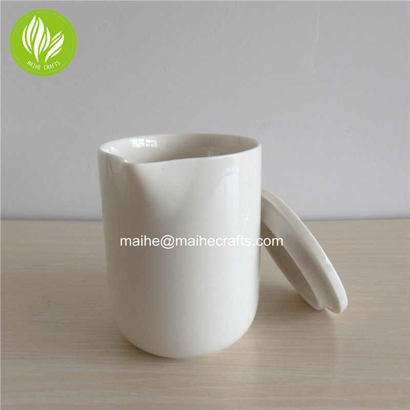 porcelain candle vessels ceramic massage candle jars with spout