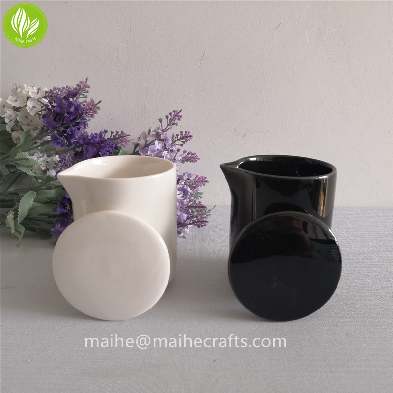 porcelain candle vessels ceramic massage candle jars with spout