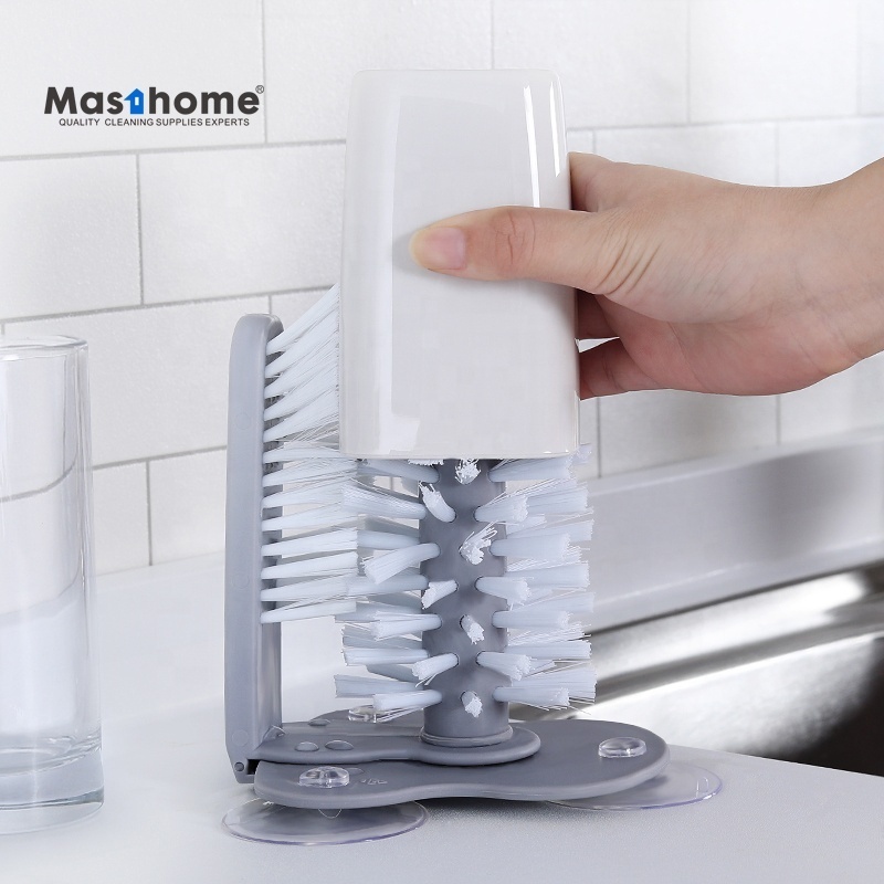 Masthome Top sell New design water cup glass bottle cleaning dish washing scrubber brush for kitchen cleaning