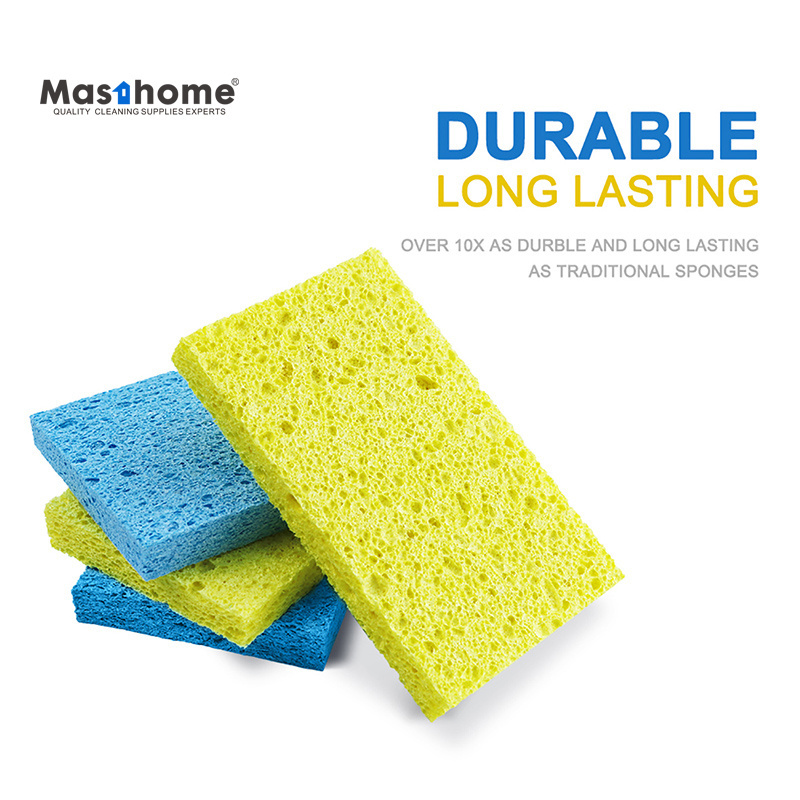 Masthome16 PCS Heavy Duty Kitchen Cellulose Cleaning Sponge Scouring Pad For Dish