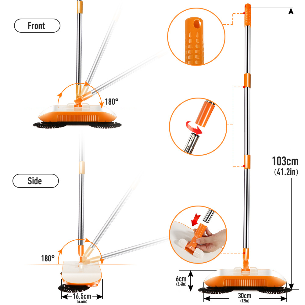 Masthome  Automatic Magic Spinning PP Super Clean Broom 360 Rotating Sweeper Spinning Highly efficient magic broom