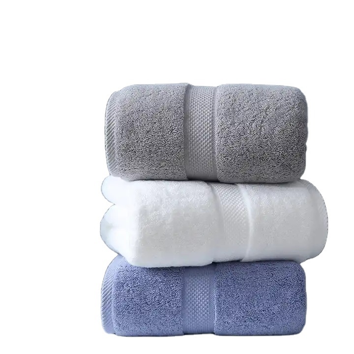 5 Star Hotel Towel   100% cotton Satin Band Towel For  China Factory Hotel White Cotton Bath Towel