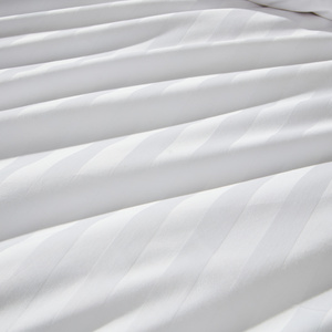 Hotel 250T Premium Sateen Weave 2cm stripe 100% Cotton Fabric For Hotel Bedding