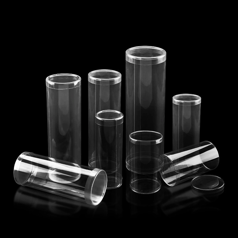 Custom Logo Sponge PVC PET Acetate Cylinder Round Clear Tube Plastic Box For Fruits