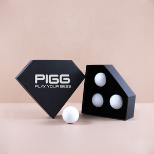 Custom Logo Luxury Matt Black Diamond Shape Golf Balls Gift Packaging Boxes With Foam Insert